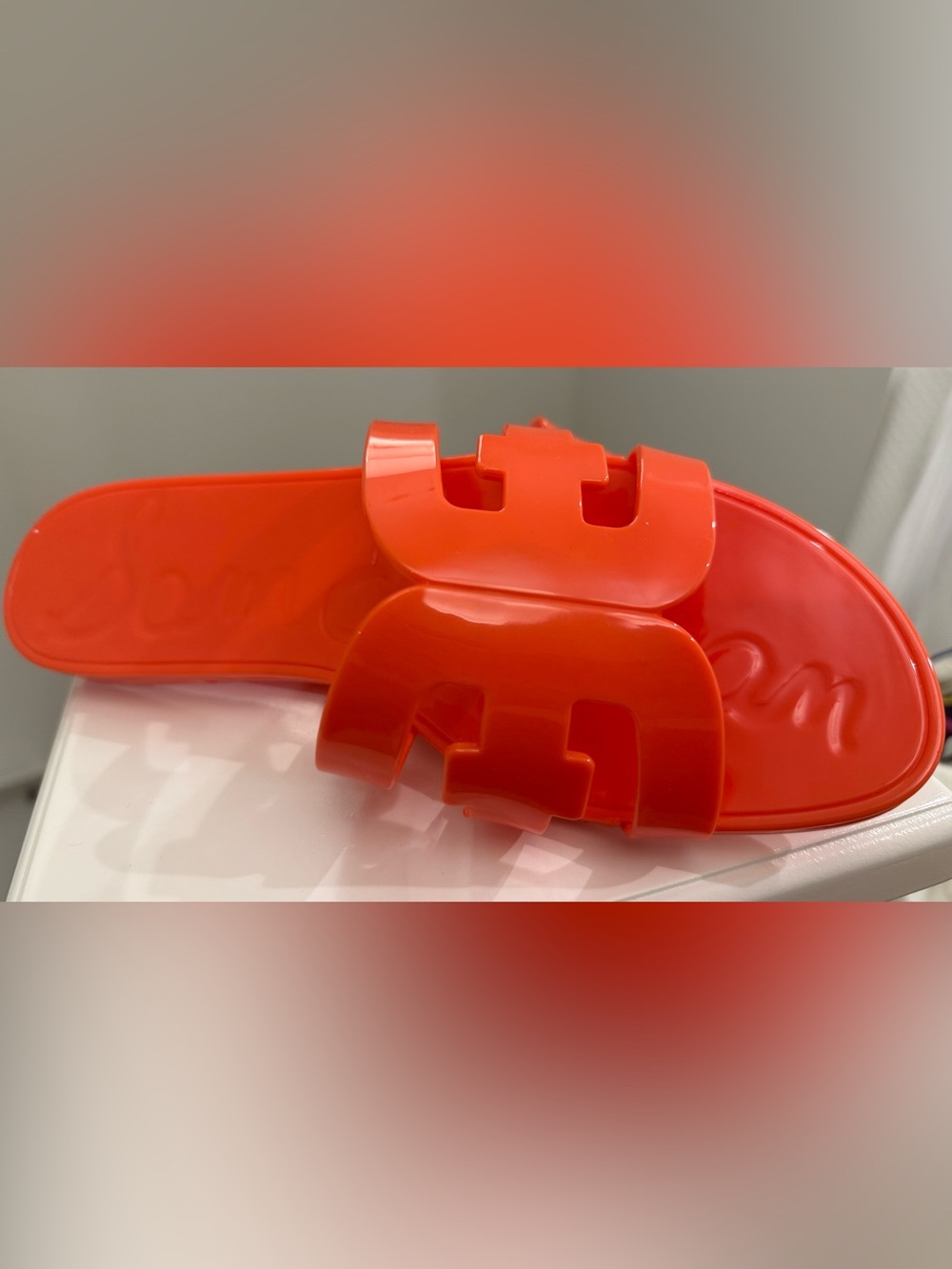 Sam Edelman Bay Jelly Slide Sandals | Neon Orange | Women’s Size 9 - Picture 3 of 6